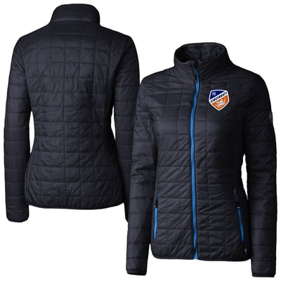  FC Cincinnati Cutter & Buck Women's Rainier PrimaLoft Eco Insulated Full-Zip Printed Puffer Jacket - Navy